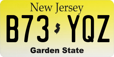 NJ license plate B73YQZ