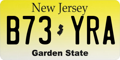NJ license plate B73YRA
