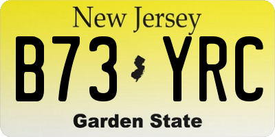 NJ license plate B73YRC