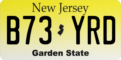 NJ license plate B73YRD