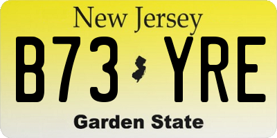 NJ license plate B73YRE