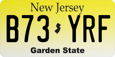NJ license plate B73YRF