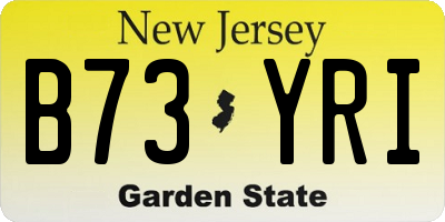 NJ license plate B73YRI