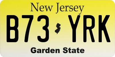NJ license plate B73YRK