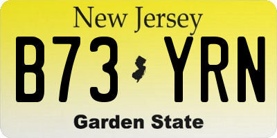 NJ license plate B73YRN