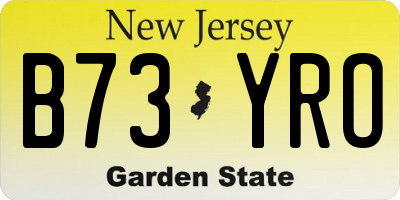 NJ license plate B73YRO