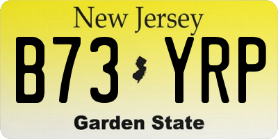 NJ license plate B73YRP
