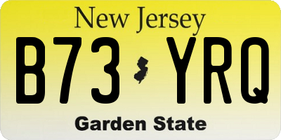 NJ license plate B73YRQ