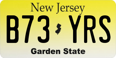 NJ license plate B73YRS