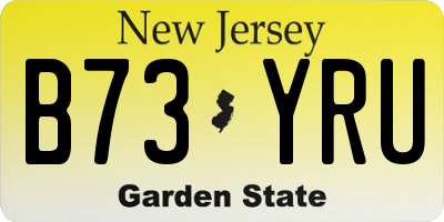 NJ license plate B73YRU