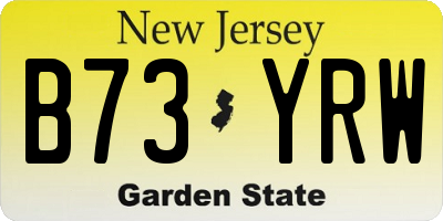 NJ license plate B73YRW