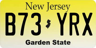 NJ license plate B73YRX