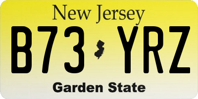 NJ license plate B73YRZ