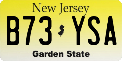 NJ license plate B73YSA