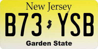 NJ license plate B73YSB