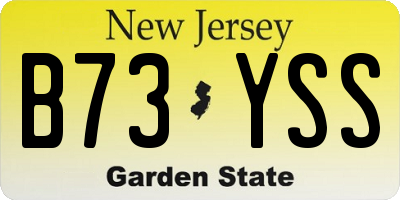 NJ license plate B73YSS