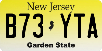 NJ license plate B73YTA