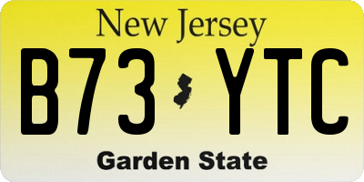 NJ license plate B73YTC