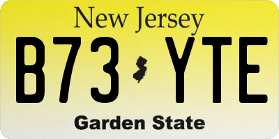 NJ license plate B73YTE