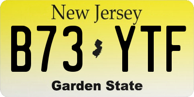 NJ license plate B73YTF