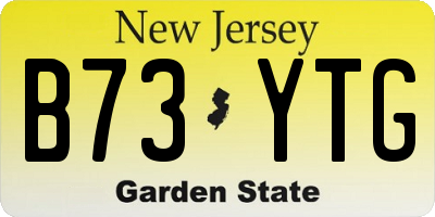 NJ license plate B73YTG