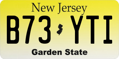 NJ license plate B73YTI