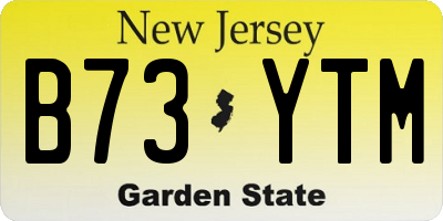 NJ license plate B73YTM
