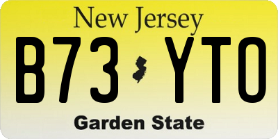 NJ license plate B73YTO