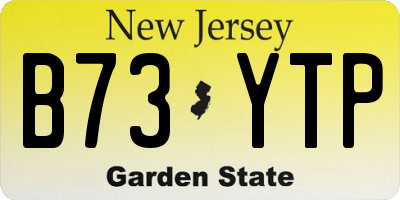 NJ license plate B73YTP