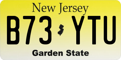 NJ license plate B73YTU