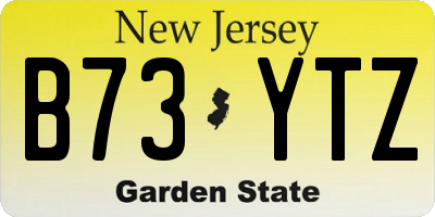 NJ license plate B73YTZ