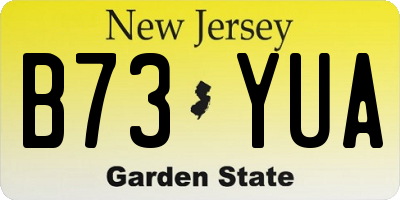 NJ license plate B73YUA