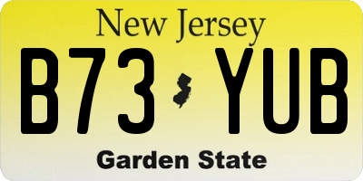 NJ license plate B73YUB