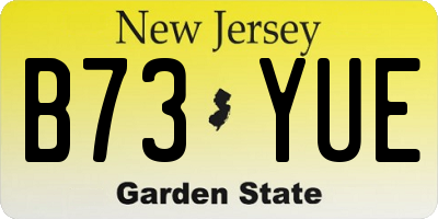 NJ license plate B73YUE