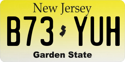 NJ license plate B73YUH