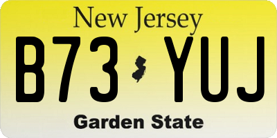 NJ license plate B73YUJ