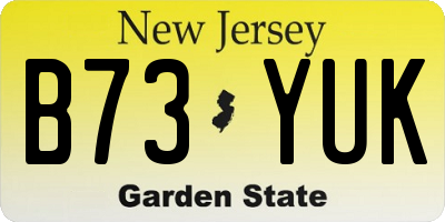 NJ license plate B73YUK