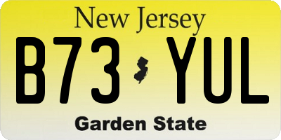 NJ license plate B73YUL