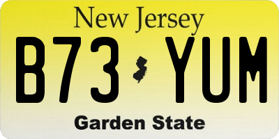 NJ license plate B73YUM