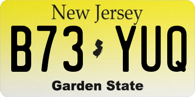 NJ license plate B73YUQ