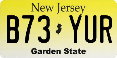 NJ license plate B73YUR
