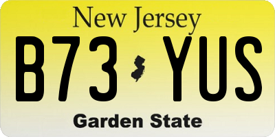 NJ license plate B73YUS