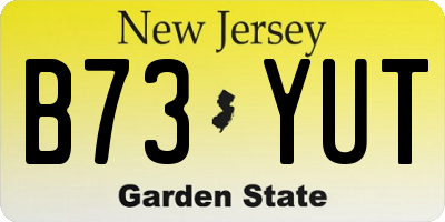 NJ license plate B73YUT