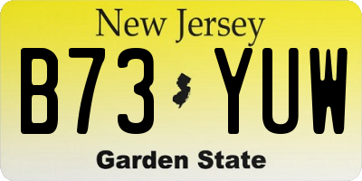 NJ license plate B73YUW