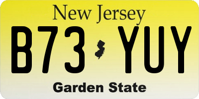 NJ license plate B73YUY