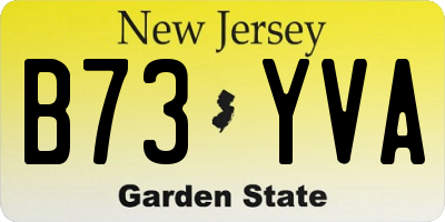 NJ license plate B73YVA