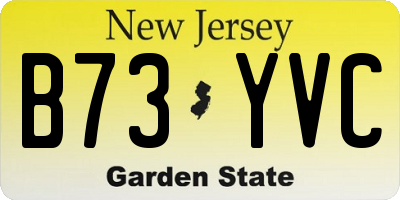 NJ license plate B73YVC