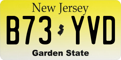 NJ license plate B73YVD