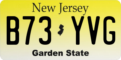 NJ license plate B73YVG
