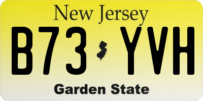 NJ license plate B73YVH